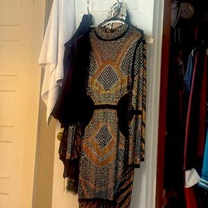 gorgeous beaded dress xl / gold-silver-holo showstopper